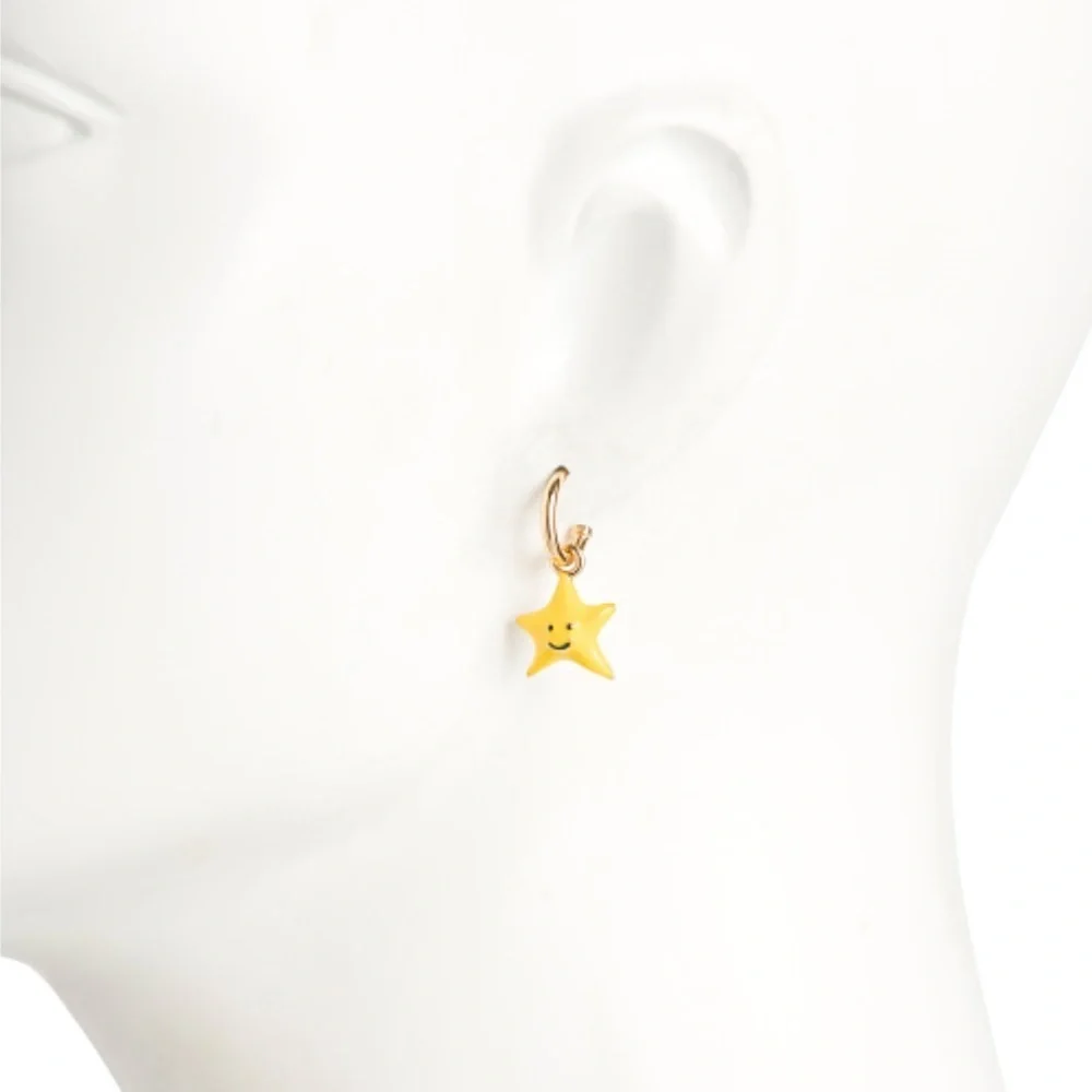 Coach Signature Star Heart Mismatched Charm Earrings New - Picture 5 of 5